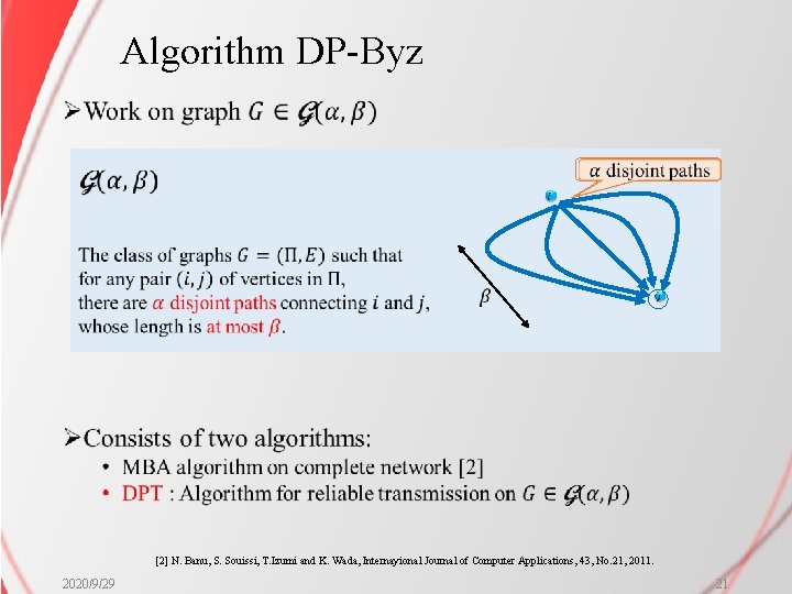 Algorithm DP-Byz Ø [2] N. Banu, S. Souissi, T. Izumi and K. Wada, Internayional