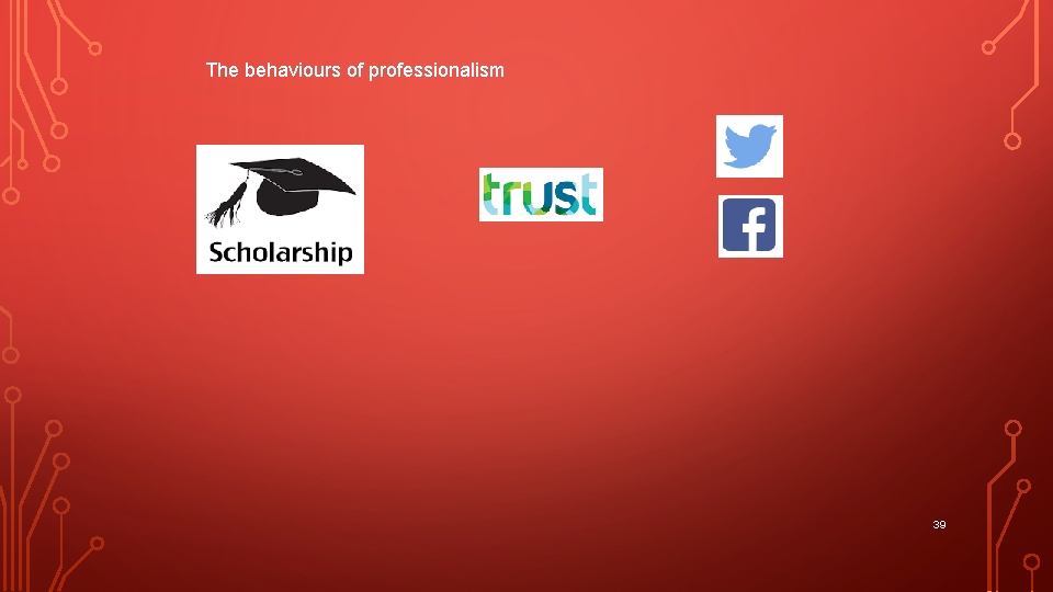 The behaviours of professionalism 39 