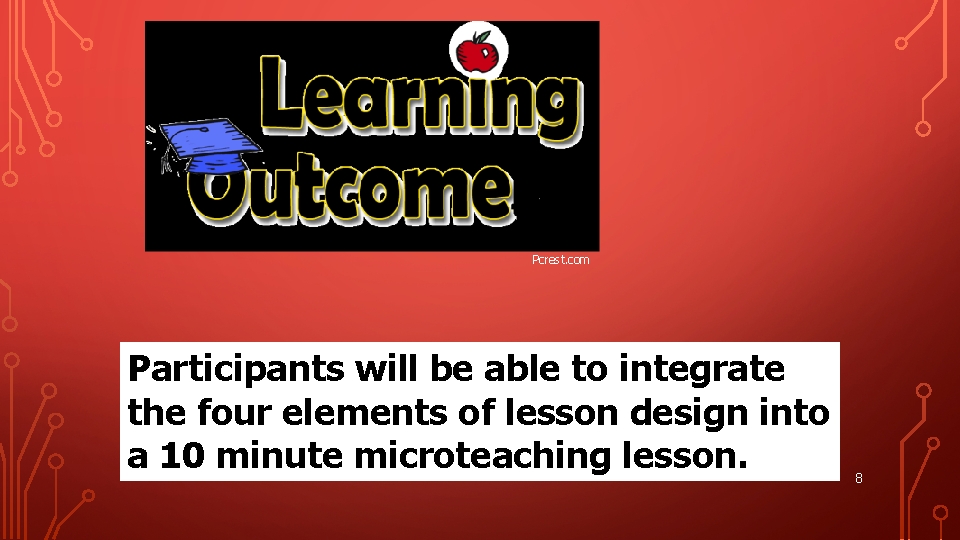 Pcrest. com Participants will be able to integrate the four elements of lesson design