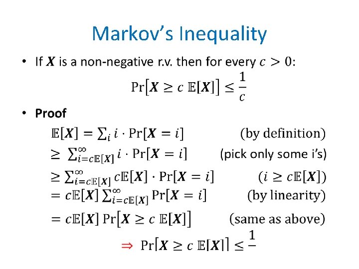 Markov’s Inequality • 