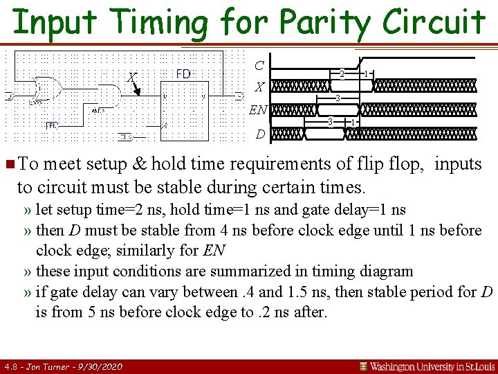 Input Timing for Parity Circuit X C X 3 EN D 1 2 3