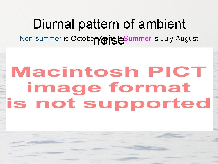 Diurnal pattern of ambient Non-summer is October-April | Summer is July-August noise 