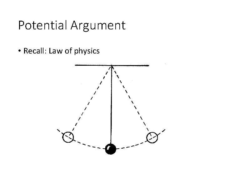 Potential Argument • Recall: Law of physics 