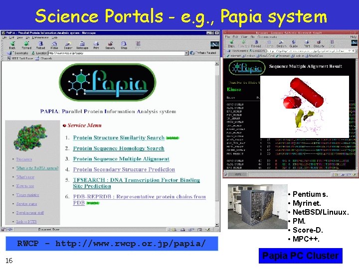 Science Portals - e. g. , Papia system RWCP - http: //www. rwcp. or.