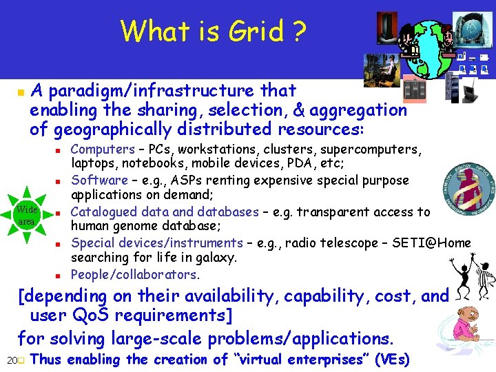 What is Grid ? n A paradigm/infrastructure that enabling the sharing, selection, & aggregation What is Grid ? n A paradigm/infrastructure that enabling the sharing, selection, & aggregation