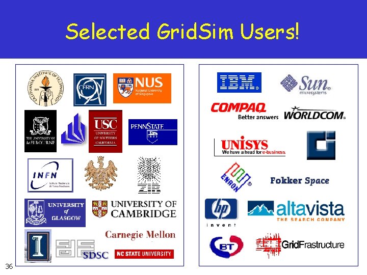 Selected Grid. Sim Users! 36 