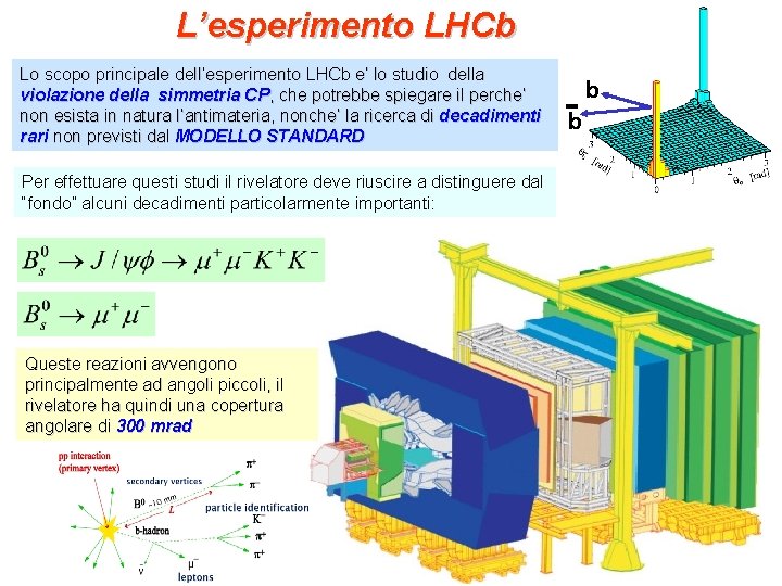 L’esperimento LHCb Lo scopo principale dell’esperimento LHCb e’ lo studio della violazione della simmetria