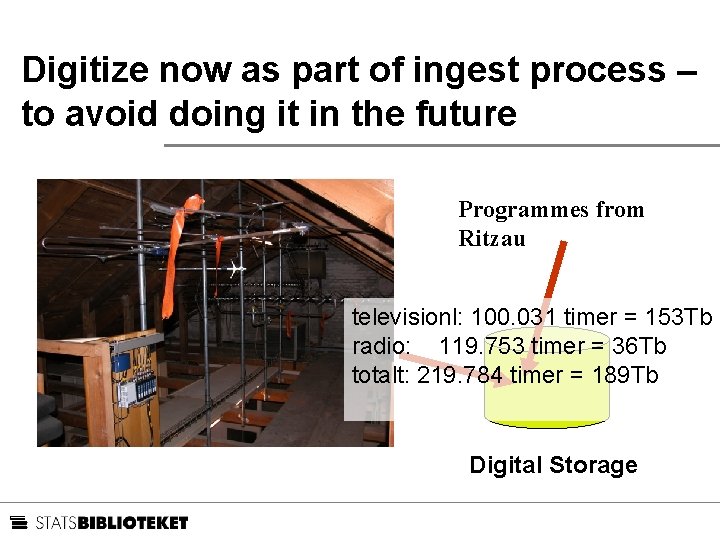 Digitize now as part of ingest process – to avoid doing it in the