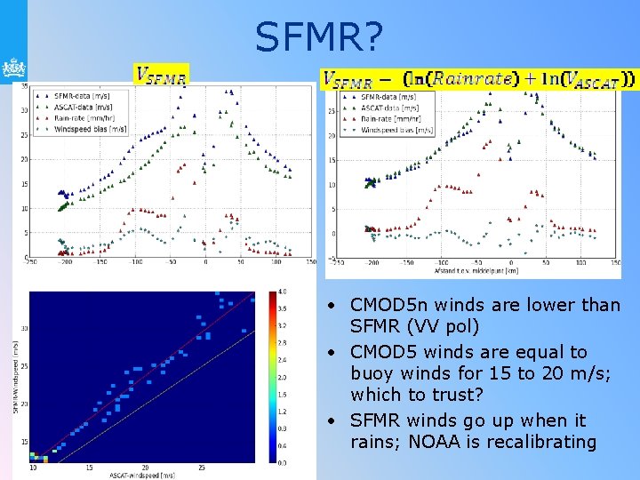 SFMR? • CMOD 5 n winds are lower than SFMR (VV pol) • CMOD