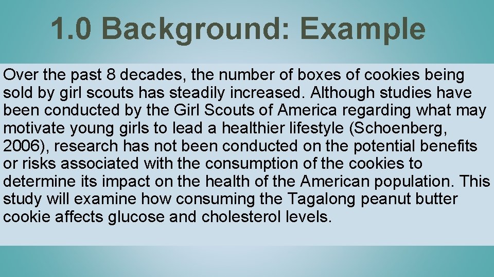 1. 0 Background: Example Over the past 8 decades, the number of boxes of