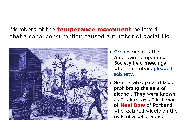 Members of the temperance movement believed that alcohol consumption caused a number of social