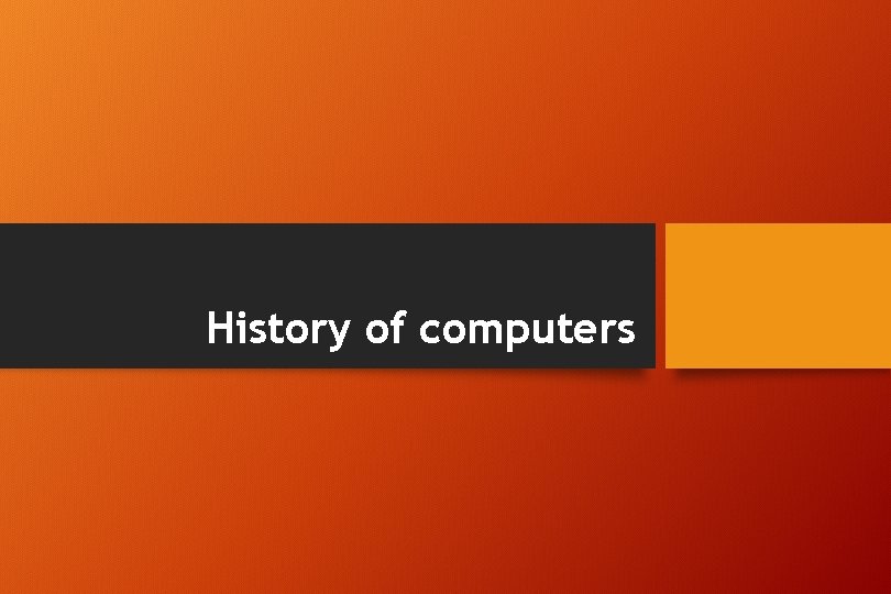 History of computers 