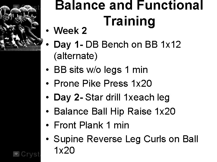 Balance and Functional Training • Week 2 • Day 1 - DB Bench on