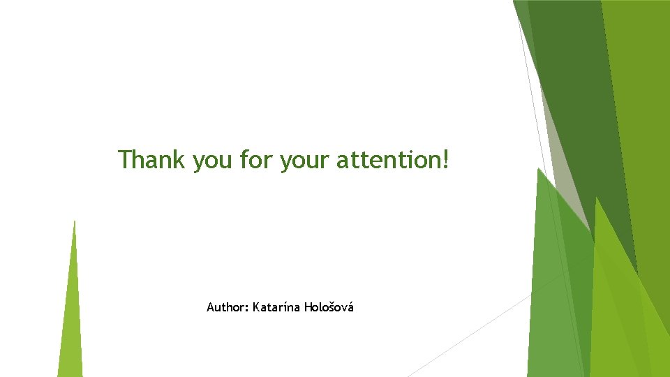 Thank you for your attention! Author: Katarína Hološová 