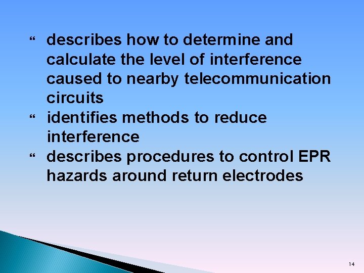  describes how to determine and calculate the level of interference caused to nearby
