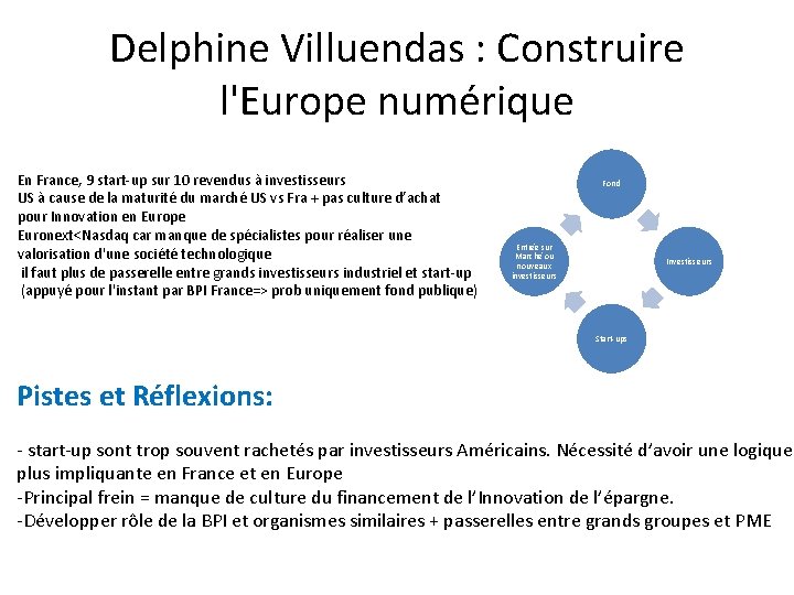 Delphine Villuendas : Construire l'Europe numérique En France, 9 start-up sur 10 revendus à