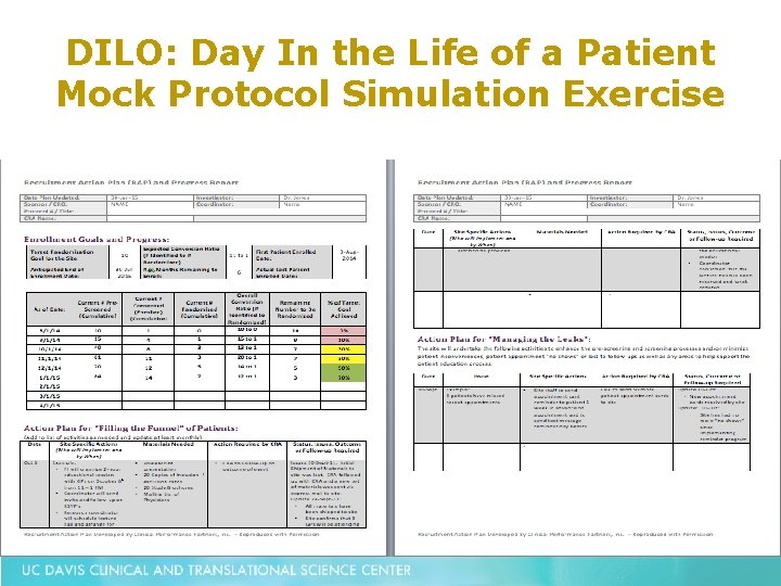 DILO: Day In the Life of a Patient Mock Protocol Simulation Exercise 