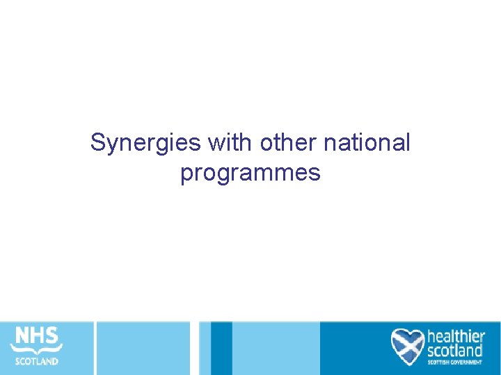 Synergies with other national programmes 