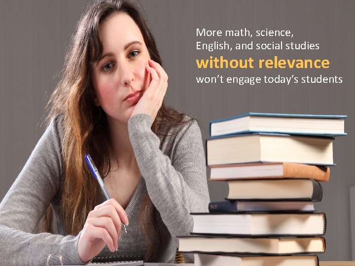 More math, science, English, and social studies without relevance won’t engage today’s students 