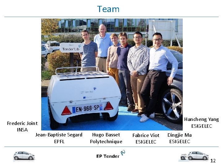 Team Frederic Joint INSA Jean-Baptiste Segard EPFL Hancheng Yang ESIGELEC Hugo Basset Polytechnique Fabrice