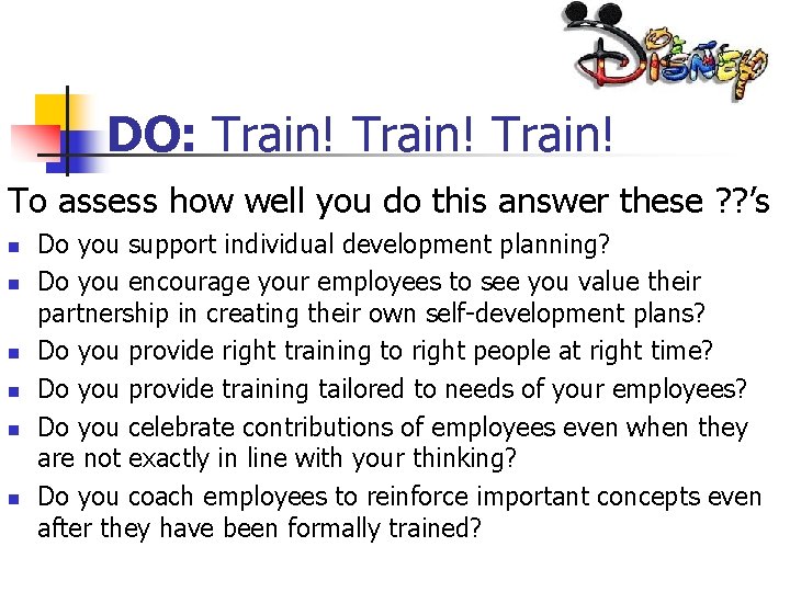 DO: Train! To assess how well you do this answer these ? ? ’s