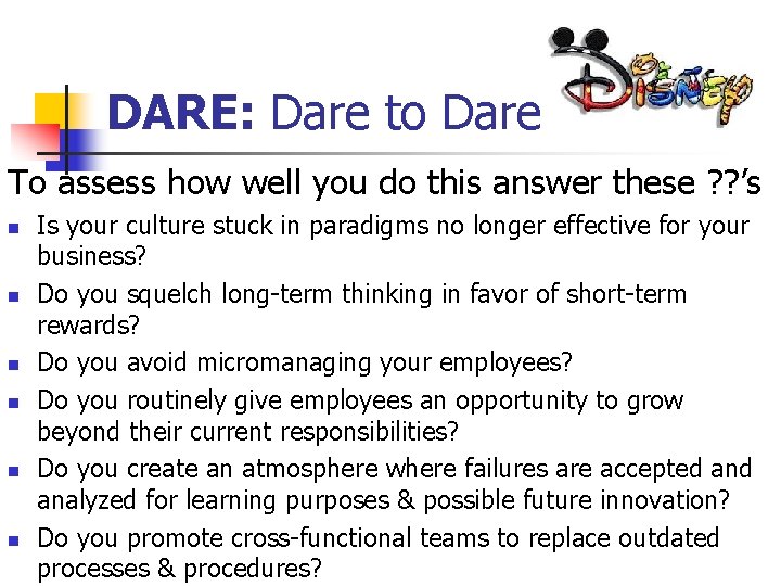 DARE: Dare to Dare! To assess how well you do this answer these ?