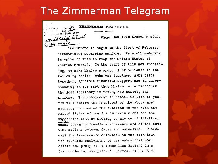 The Zimmerman Telegram 
