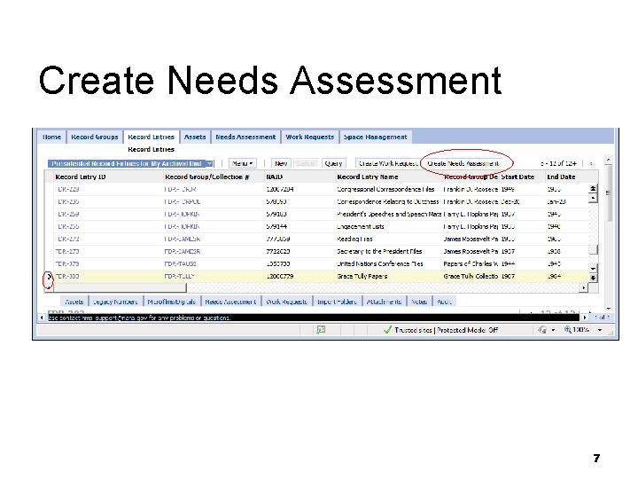 Create Needs Assessment 7 