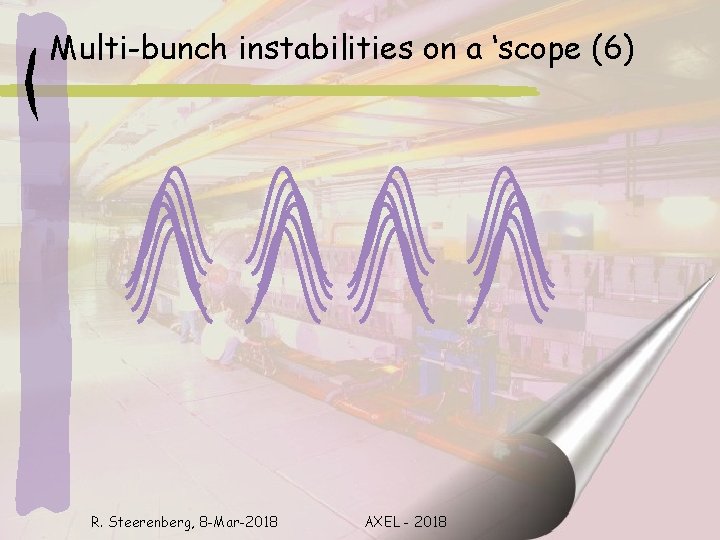 Multi-bunch instabilities on a ‘scope (6) R. Steerenberg, 8 -Mar-2018 AXEL - 2018 