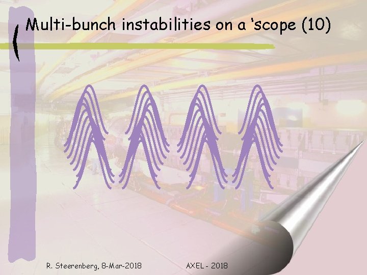 Multi-bunch instabilities on a ‘scope (10) R. Steerenberg, 8 -Mar-2018 AXEL - 2018 