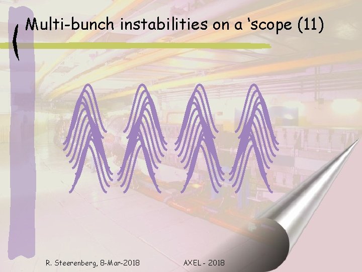 Multi-bunch instabilities on a ‘scope (11) R. Steerenberg, 8 -Mar-2018 AXEL - 2018 