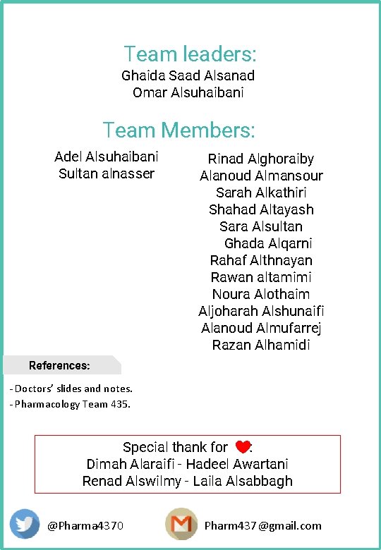 Team leaders: Ghaida Saad Alsanad Omar Alsuhaibani Team Members: Adel Alsuhaibani Sultan alnasser Rinad