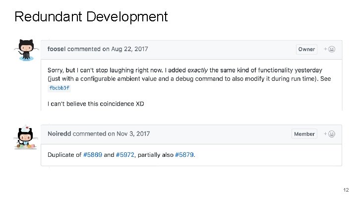 Redundant Development 12 