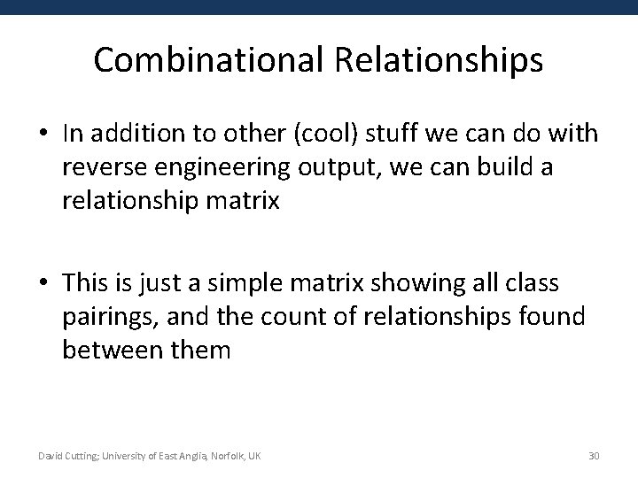 Combinational Relationships • In addition to other (cool) stuff we can do with reverse