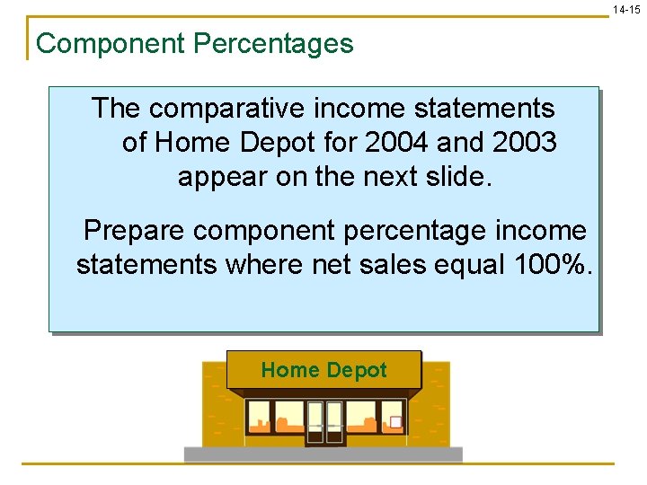 14 -15 Component Percentages The comparative income statements of Home Depot for 2004 and