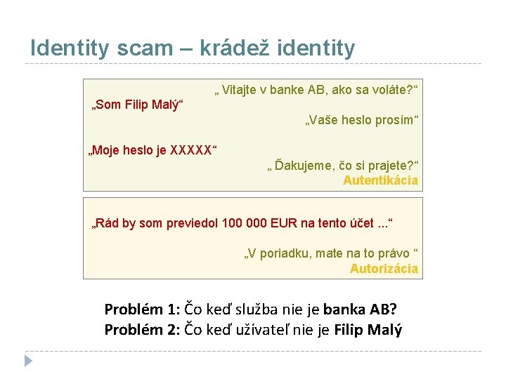 Identity scam – krádež identity „ Vitajte v banke AB, ako sa voláte? “