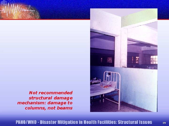 Not recommended structural damage mechanism: damage to columns, not beams 19 