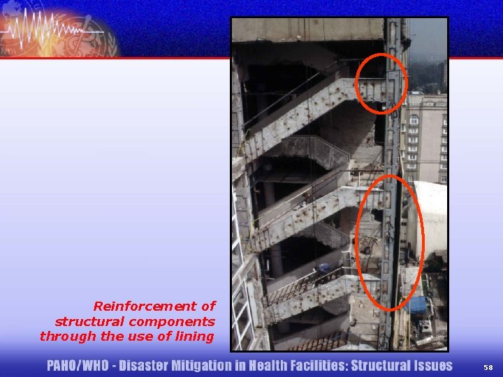 Reinforcement of structural components through the use of lining 58 