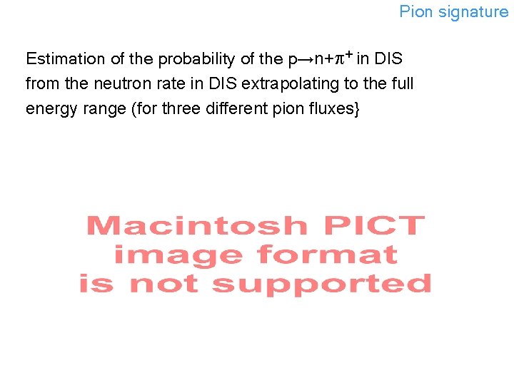 Pion signature Estimation of the probability of the p→n+p+ in DIS from the neutron