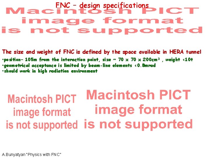 FNC – design specifications The size and weight of FNC is defined by the