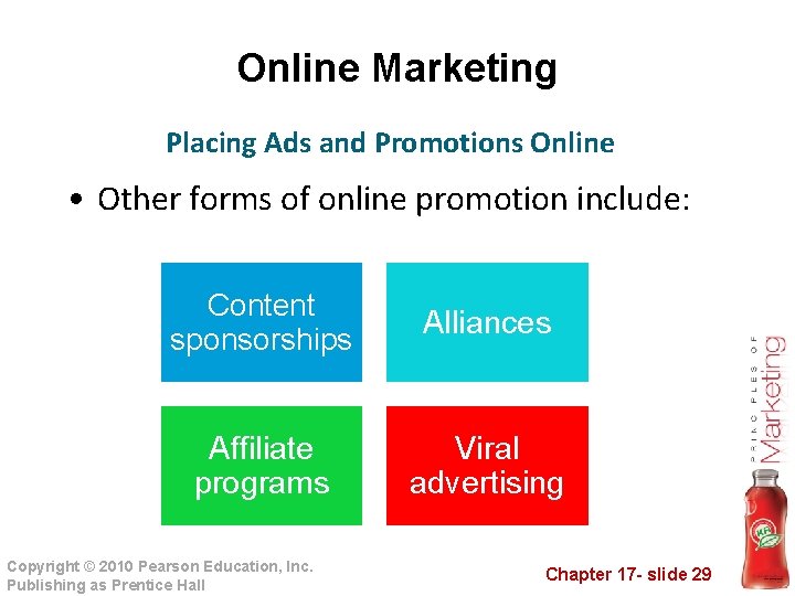 Online Marketing Placing Ads and Promotions Online • Other forms of online promotion include: