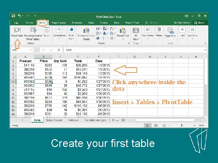 Create your first table Create your first table