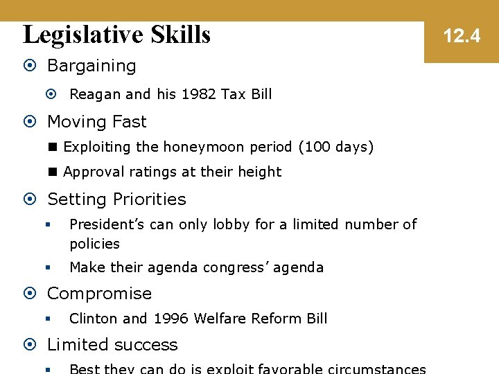 Legislative Skills Bargaining Reagan and his 1982 Tax Bill Moving Fast n Exploiting the