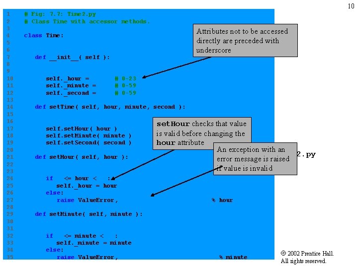 10 1 # Fig: 7. 7: Time 2. py 2 # Class Time with