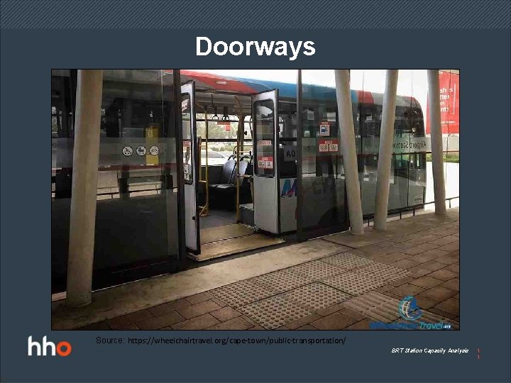 Doorways Source: https: //wheelchairtravel. org/cape-town/public-transportation/ BRT Station Capacity Analysis 1 1 