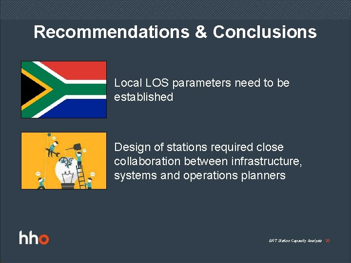 Recommendations & Conclusions Local LOS parameters need to be established Design of stations required