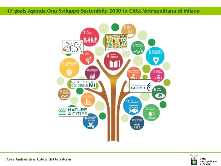 17 goals Agenda Onu Sviluppo Sostenibile 2030 in Città Metropolitana di Milano Area Ambiente