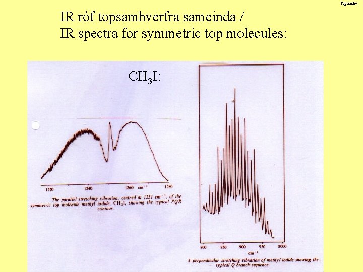 Topsamhv. IR róf topsamhverfra sameinda / IR spectra for symmetric top molecules: CH 3