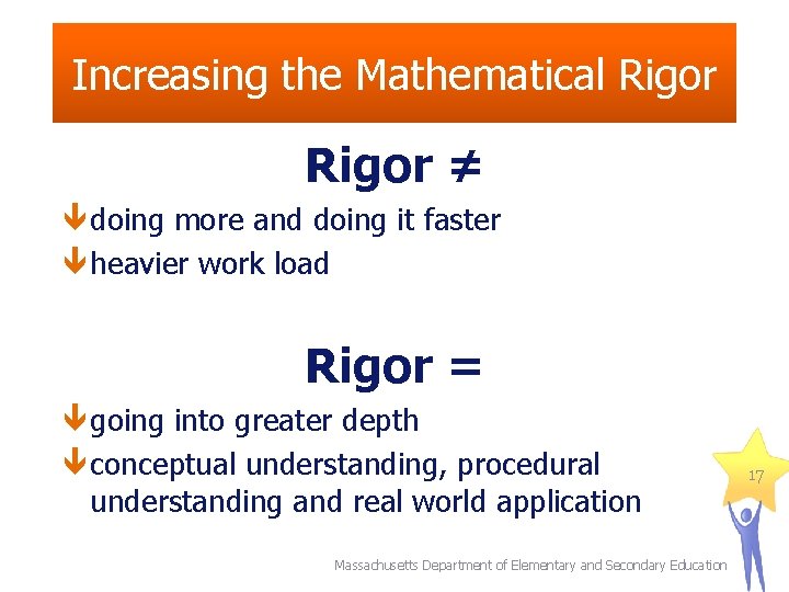Increasing the Mathematical Rigor ≠ doing more and doing it faster heavier work load