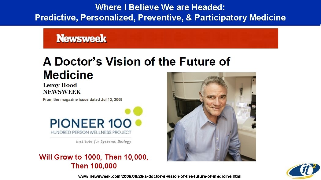 Where I Believe We are Headed: Predictive, Personalized, Preventive, & Participatory Medicine Will Grow
